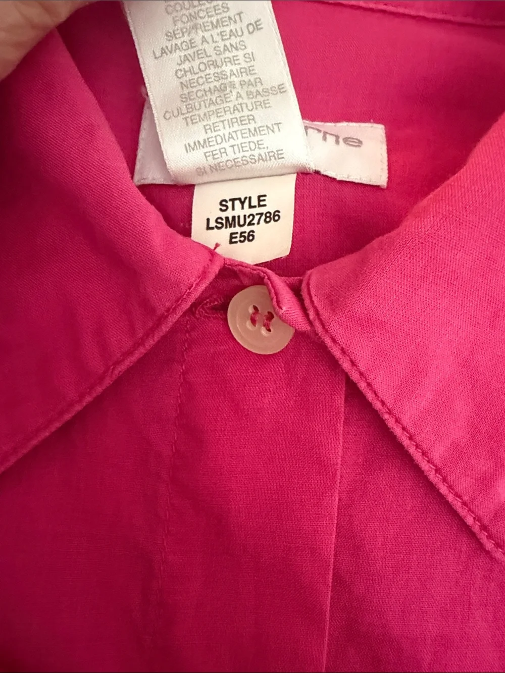 Liz Claiborne Hot Pink Button-Front Shirt